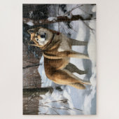 秋田が雪のクリスマスを過ごす ジグソーパズル (縦)