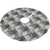 秋田が雪のクリスマスを過ごす ブラッシュドポリエステルツリースカート (アングル)