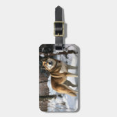 秋田が雪のクリスマスを過ごす ラゲッジタグ (正面縦)