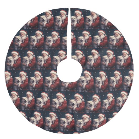 秋田とサンタクロースフェスティバルクリスマス ブラッシュドポリエステルツリースカート (正面)