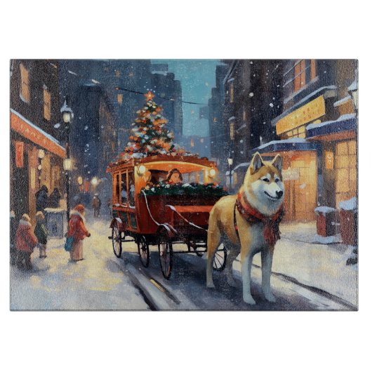 秋田のクリスマスの季節 カッティングボード (正面)
