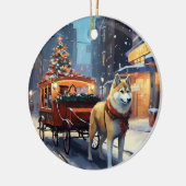 秋田のクリスマスの季節 セラミックオーナメント (左)