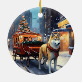 秋田のクリスマスの季節 セラミックオーナメント (裏面)