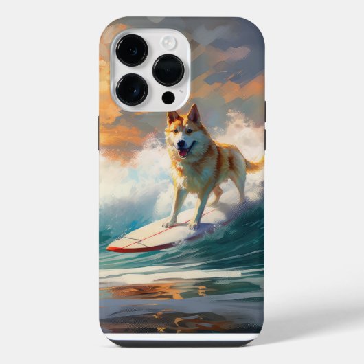 秋田のサーフィンビーチ 絵画 iPhoneケース (裏面)