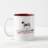 秋田のバレンタインはWOOOのマグに懇願します ツートーンマグカップ (左)