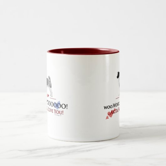 秋田のバレンタインはWOOOのマグに懇願します ツートーンマグカップ (中央)