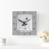 秋田の微笑の現実主義者の芸術犬のおもしろいなpiture スクエア壁時計 (ホーム)