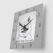 秋田の微笑の現実主義者の芸術犬のおもしろいなpiture スクエア壁時計 (傾斜)