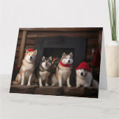 秋田の暖炉クリスマス カード (正面)