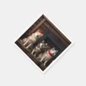 秋田の暖炉クリスマス スタンダードカクテルナプキン (角)