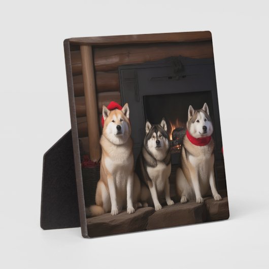 秋田の暖炉クリスマス フォトプラーク (正面)