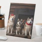 秋田の暖炉クリスマス 台座サイン (インサイチュ)