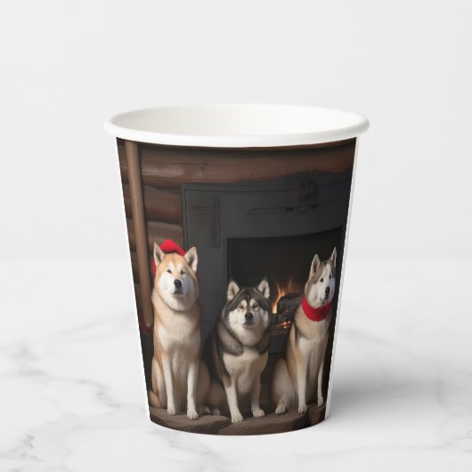 秋田の暖炉クリスマス 紙コップ (裏面)