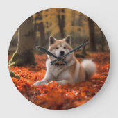 秋田の紅葉にインスパイアされた ラージ壁時計 (正面)