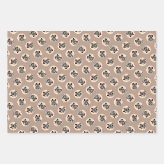 秋田アメリ日本のカのイ絵を描ヌセーブルの犬芸 ラッピングペーパーシート (正面2)