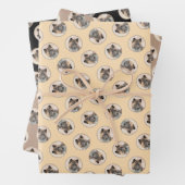 秋田アメリ日本のカのイ絵を描ヌセーブルの犬芸 ラッピングペーパーシート (インサイチュ)