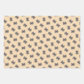 秋田アメリ日本のカのイ絵を描ヌセーブルの犬芸 ラッピングペーパーシート (正面)