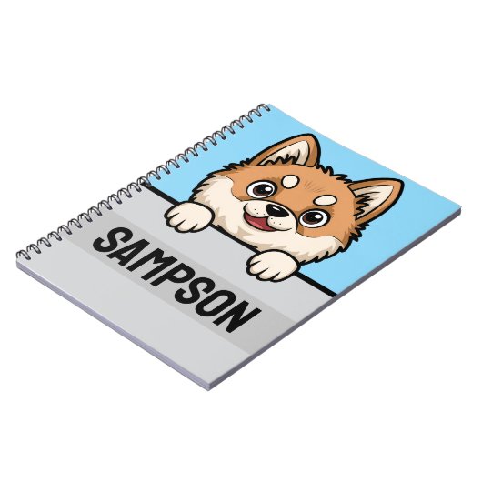 秋田イパーソナライズされたヌ名前をカスタムする文字犬愛好家 ノートブック (左側)