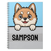 秋田イパーソナライズされたヌ名前をカスタムする文字犬愛好家 ノートブック (正面)