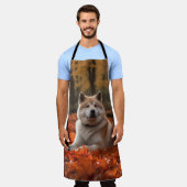 秋田イン紅葉秋 エプロン (着用した状態)