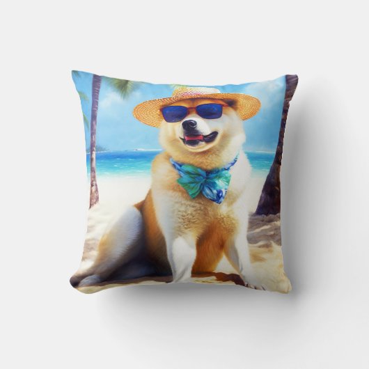秋田オンビーチ夏ギフト愛犬家ギフトTa クッション (正面)