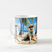 秋田オンビーチ夏ギフト愛犬家ギフトTa コーヒーマグカップ (正面左)