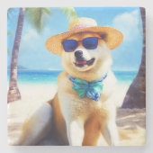 秋田オンビーチ夏ギフト愛犬家ギフトTa ストーンコースター (正面)