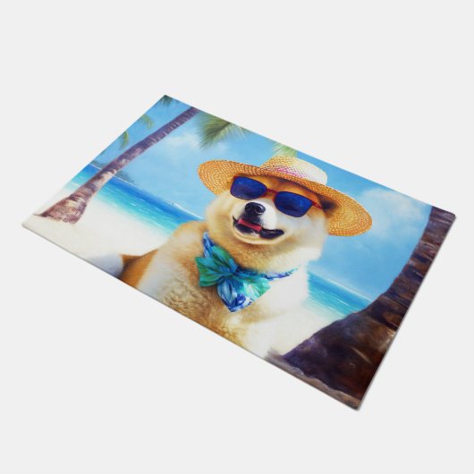 秋田オンビーチ夏ギフト愛犬家ギフトTa ドアマット (アングル)