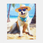 秋田オンビーチ夏ギフト愛犬家ギフトTa フリースブランケット (正面)