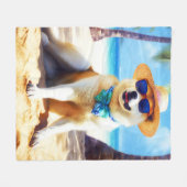 秋田オンビーチ夏ギフト愛犬家ギフトTa フリースブランケット (正面(横))