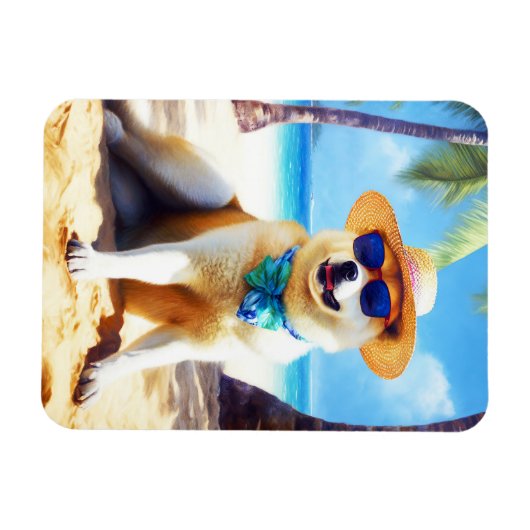 秋田オンビーチ夏ギフト愛犬家ギフトTa マグネット (横)