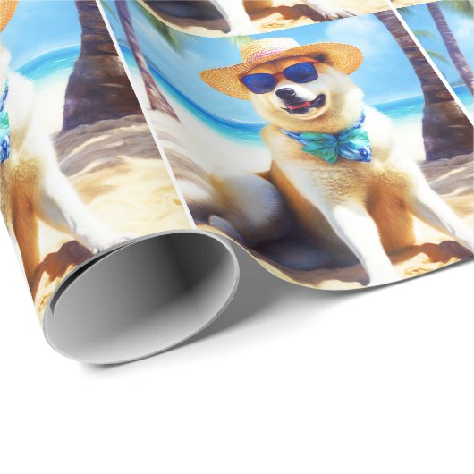 秋田オンビーチ夏ギフト愛犬家ギフトTa ラッピングペーパー (ロールコーナー)