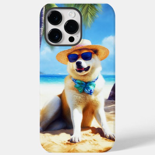 秋田オンビーチ夏ギフト愛犬家ギフトTa Case-Mate iPhoneケース (裏面)