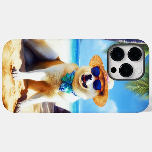秋田オンビーチ夏ギフト愛犬家ギフトTa Case-Mate iPhoneケース (裏面 (横))