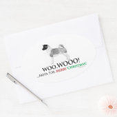 秋田クリスマスオーバルステッカー 楕円形シール (封筒)