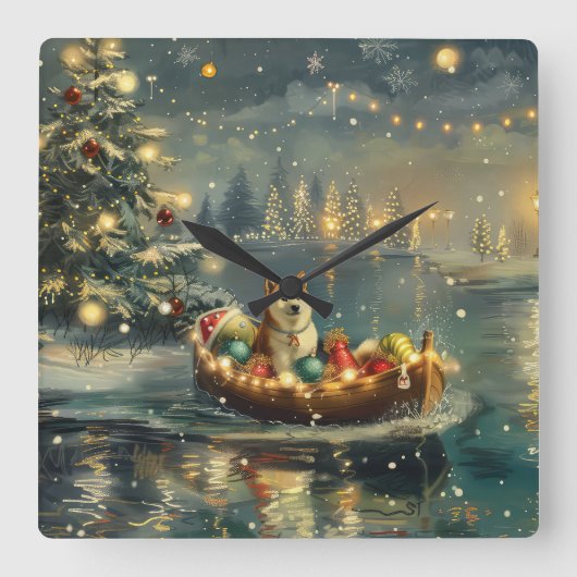 秋田クリスマスフェスティバル航海 スクエア壁時計 (正面)