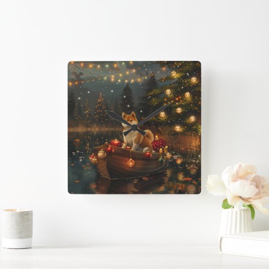 秋田クリスマスフェスティバル航海 スクエア壁時計 (ホーム)