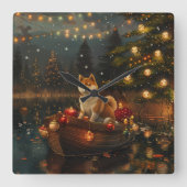 秋田クリスマスフェスティバル航海 スクエア壁時計 (正面)