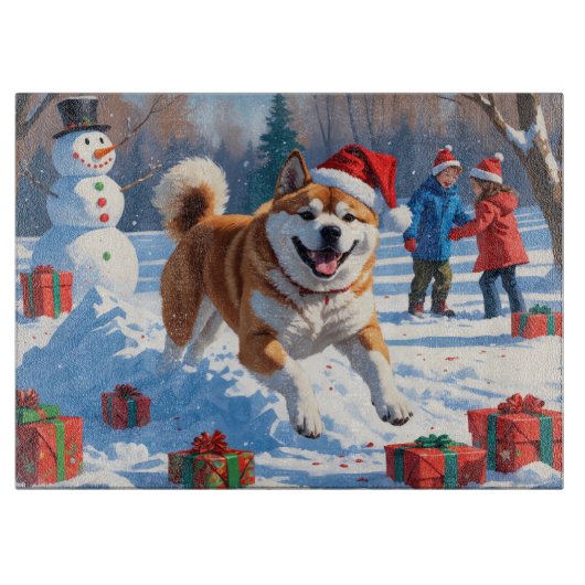 秋田クリスマスフェスティバル雪景色 カッティングボード (正面)