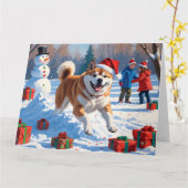 秋田クリスマスフェスティバル雪景色 カード (黄色い花)