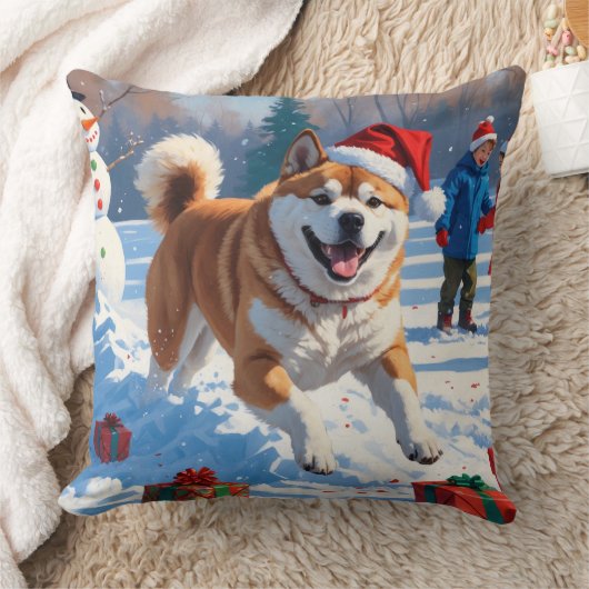 秋田クリスマスフェスティバル雪景色 クッション (ブランケット)