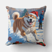 秋田クリスマスフェスティバル雪景色 クッション (正面)