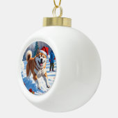 秋田クリスマスフェスティバル雪景色 セラミックボールオーナメント (右)