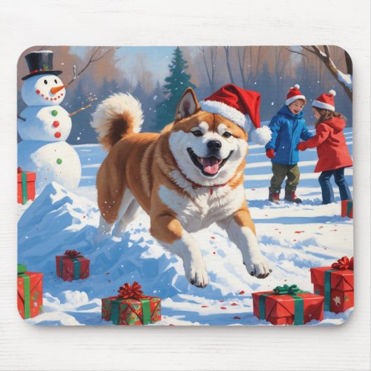 秋田クリスマスフェスティバル雪景色 マウスパッド (正面)