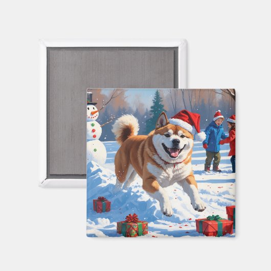 秋田クリスマスフェスティバル雪景色 マグネット (正面/裏面)