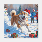 秋田クリスマスフェスティバル雪景色 マグネット (正面)