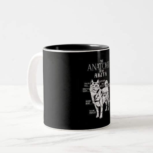 秋田クール解剖学のクローズギフト愛犬家 ツートーンマグカップ (正面左)