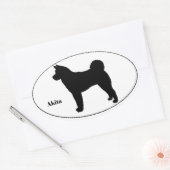 秋田シルエット 楕円形シール (封筒)