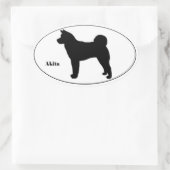 秋田シルエット 楕円形シール (バッグ)