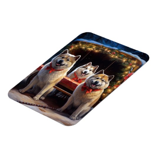 秋田スノイそりクリスマスデコール マグネット (左側)